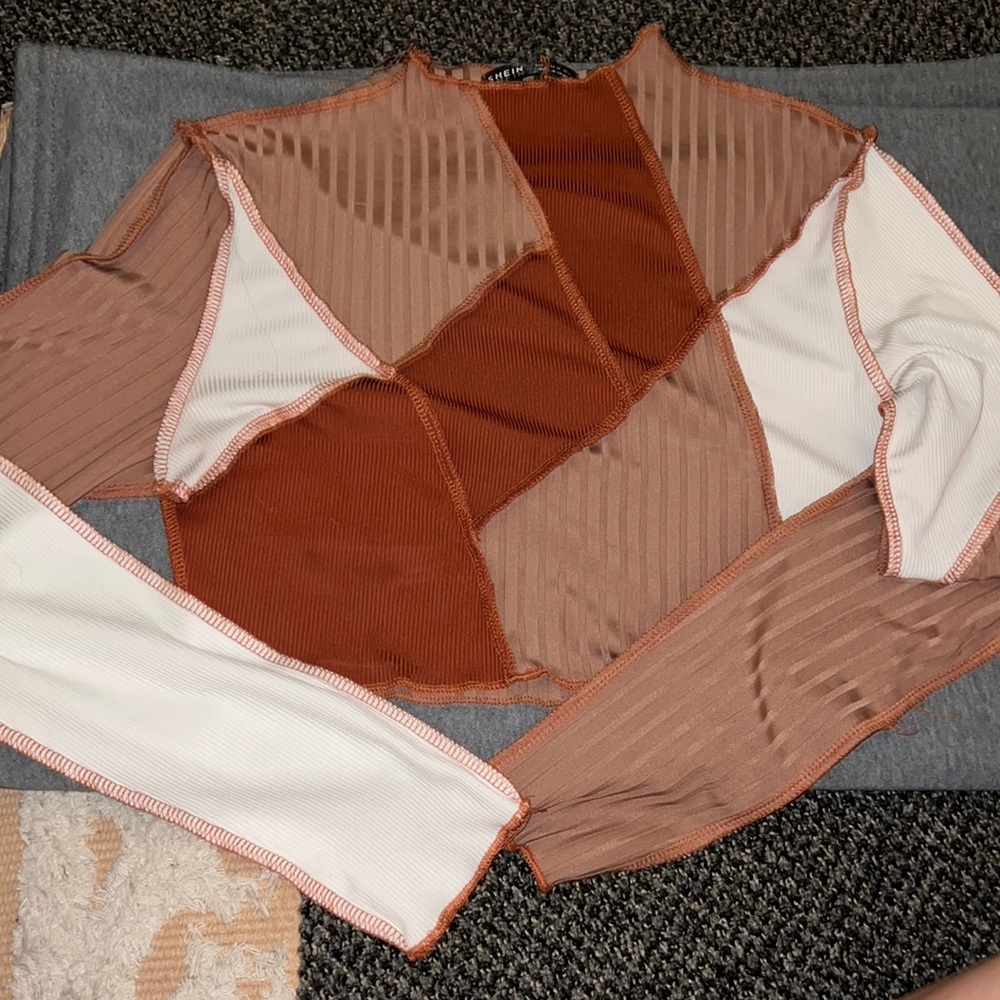 Cropped patchwork top
